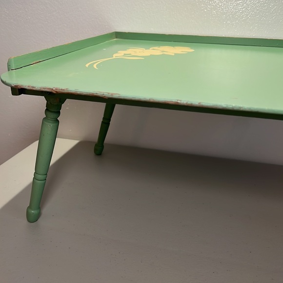 VTG 1940’s TV BED BREAKFAST TRAY 20”x 15”x 8.5” Folding Wood~The Golden Rule~USA - Picture 7 of 15